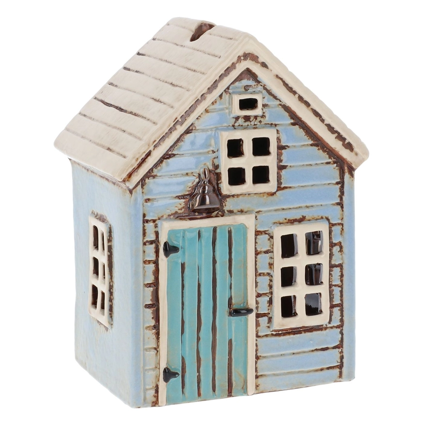 Ferienhaus Blaues Keramik Teelicht | Village Pottery