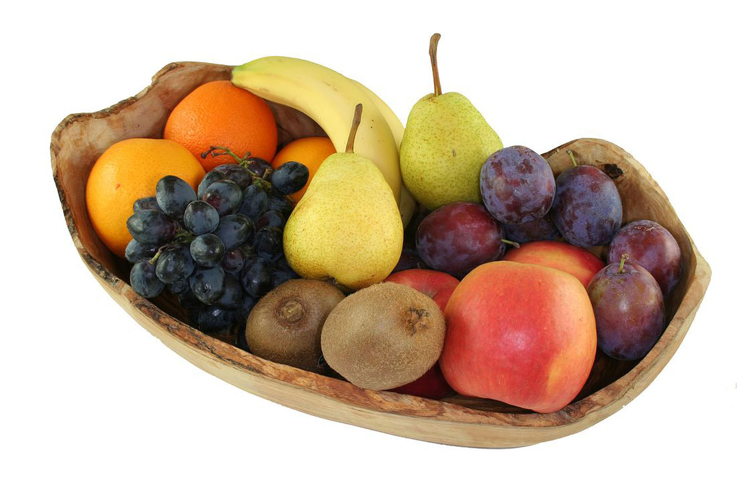 Obstschale Olivenholz | ab 30 cm Länge | rustikaler Rand
