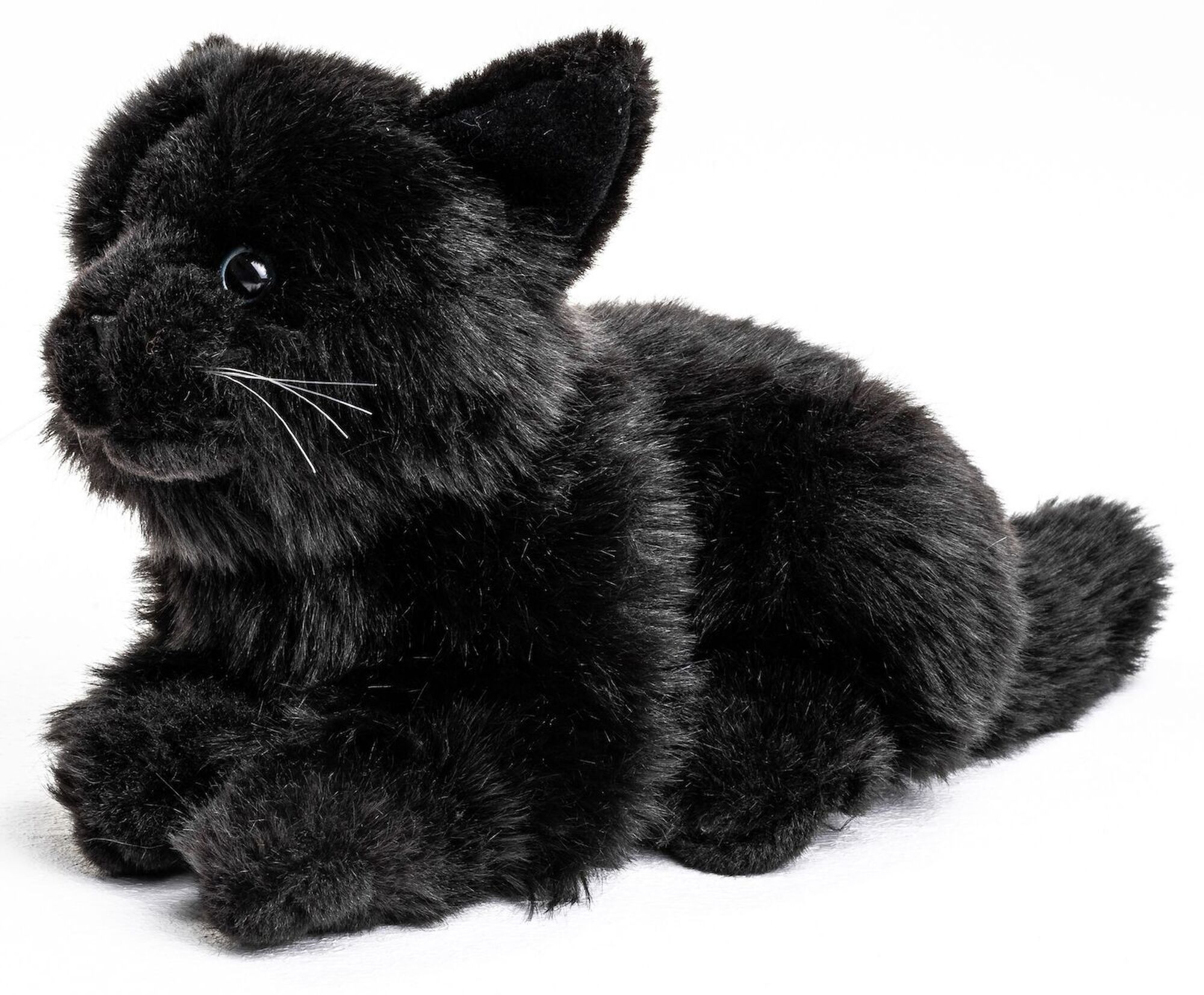 Plüsch-Katze "Fieps" schwarz liegend