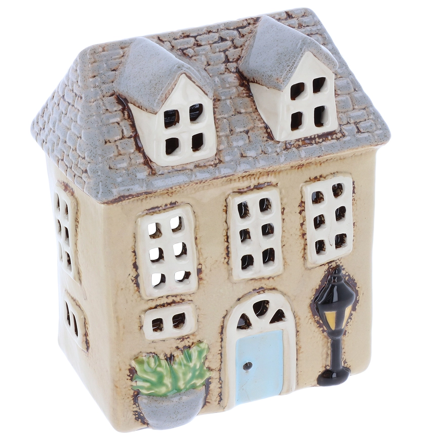 Gartenhaus groß Teelicht Keramik handbemalt | Village Pottery