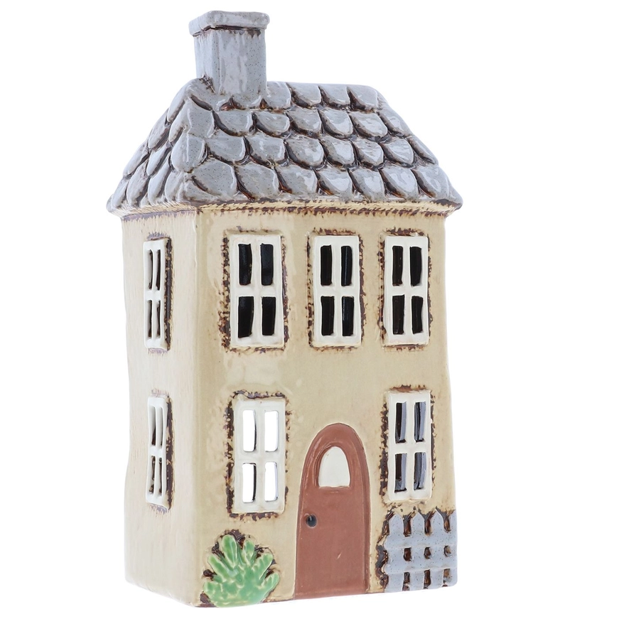 Gartenhaus Landhausvilla Teelicht Keramik handbemalt - Village Pottery