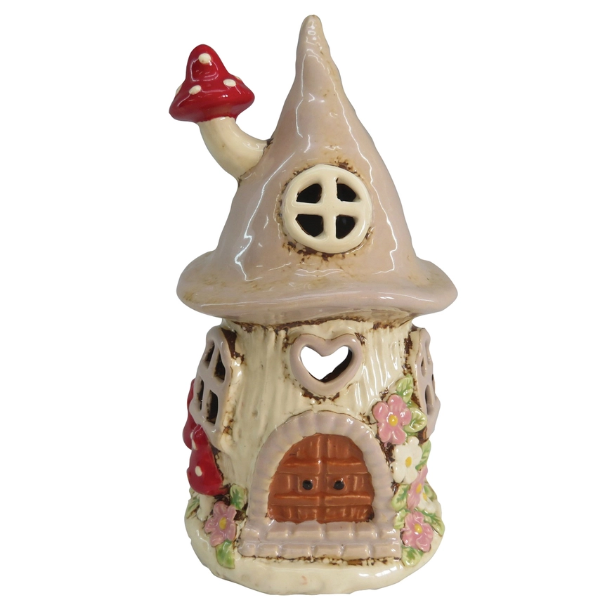 Mushroom House Keramik Teelicht Beige | Village Pottery