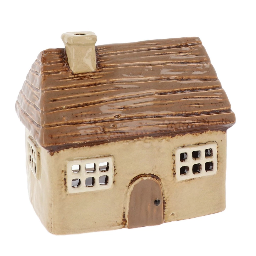 Strohhaus cremefarbenes Keramik Teelicht | Village Pottery